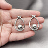 Rhodium Plated Stud Earring, Teardrop and Ball Design, Polished, Rhodium Finish, 02.428.0011.1