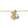 Oro Laminado Pendant Necklace, Gold Filled Style Teddy Bear Design, with Aurore Boreale Swarovski Crystals, Polished, Golden Finish, 04.239.0041.4.18