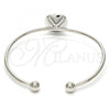 Rhodium Plated Individual Bangle, with Indicolite Swarovski Crystals, Polished, Rhodium Finish, 07.239.0010.2 (02 MM Thickness, One size fits all)