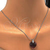Rhodium Plated Pendant Necklace, Heart Design, with Amethyst Swarovski Crystals and White Micro Pave, Polished, Rhodium Finish, 04.239.0018.2.16