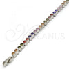 Rhodium Plated Tennis Bracelet, with Multicolor Cubic Zirconia, Polished, Rhodium Finish, 03.210.0019.3.08