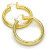 Oro Laminado Medium Hoop, Gold Filled Style Diamond Cutting Finish, Golden Finish, 02.170.0184.40