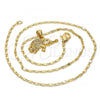 Oro Laminado Pendant Necklace, Gold Filled Style Elephant Design, with White Micro Pave, Polished, Golden Finish, 04.233.0012.18