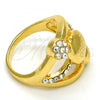 Oro Laminado Multi Stone Ring, Gold Filled Style with White Crystal, Polished, Golden Finish, 01.241.0050.10 (Size 10)