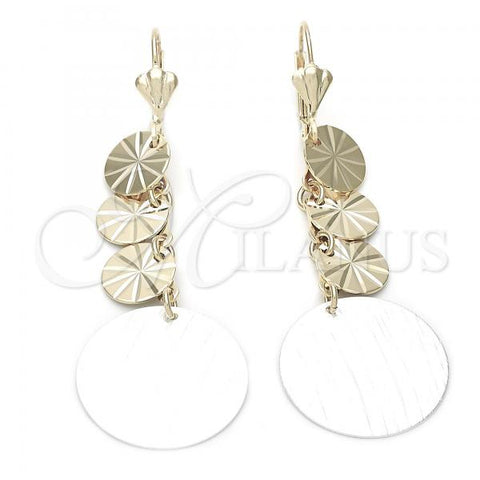Oro Laminado Long Earring, Gold Filled Style Polished, Two Tone, 02.25.0030