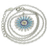 Sterling Silver Pendant Necklace, with Multicolor Micro Pave, Polished, Rhodium Finish, 04.336.0076.16