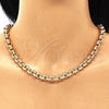 Oro Laminado Necklace and Bracelet, Gold Filled Style Rolo Design, Diamond Cutting Finish, Golden Finish, 06.378.0002