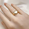 Oro Laminado Elegant Ring, Gold Filled Style Heart Design, Polished, Golden Finish, 01.60.0020