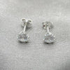 Sterling Silver Stud Earring, with White Cubic Zirconia, Polished, Silver Finish, 02.401.0054.05