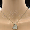 Oro Laminado Fancy Pendant, Gold Filled Style Heart Design, Diamond Cutting Finish, Golden Finish, 5.179.026