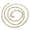 Oro Laminado Basic Necklace, Gold Filled Style Mariner Design, Diamond Cutting Finish, Golden Finish, 04.213.0242.20