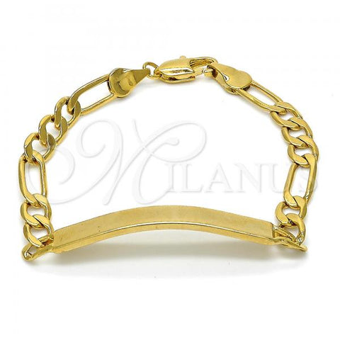 Oro Laminado ID Bracelet, Gold Filled Style Polished, Golden Finish, 03.334.0003.06