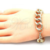 Oro Laminado Basic Bracelet, Gold Filled Style Miami Cuban Design, Polished, Golden Finish, 03.331.0121.09