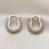 Oro Laminado Small Hoop, Gold Filled Style with White Cubic Zirconia, Polished, Golden Finish, 02.283.0257.20