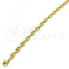 Oro Laminado Fancy Anklet, Gold Filled Style Puff Mariner Design, Polished, Golden Finish, 04.63.1310.10