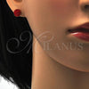 Stainless Steel Stud Earring, with Garnet Crystal, Polished, Golden Finish, 02.271.0007.5