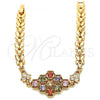 Oro Laminado Fancy Bracelet, Gold Filled Style with Multicolor Cubic Zirconia, Polished, Golden Finish, 03.323.0004.07