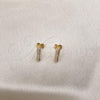 Oro Laminado Stud Earring, Gold Filled Style with Ivory Pearl, Polished, Golden Finish, 02.379.0058