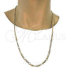 Gold Tone Basic Necklace, Figaro Design, Polished, Golden Finish, 04.242.0016.30GT