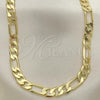 Oro Laminado Basic Necklace, Gold Filled Style Figaro Design, Polished, Golden Finish, 5.222.011.30