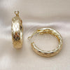 Oro Laminado Medium Hoop, Gold Filled Style Diamond Cutting Finish, Golden Finish, 02.213.0680.40