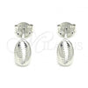 Sterling Silver Stud Earring, Polished, Rhodium Finish, 02.332.0080