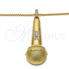 Oro Laminado Pendant Necklace, Gold Filled Style with White Crystal, Polished, Golden Finish, 04.242.0063.30
