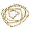 Gold Tone Basic Necklace, Figaro Design, Polished, Golden Finish, 04.242.0015.28GT
