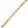 Oro Laminado Basic Bracelet, Gold Filled Style Figaro Design, Diamond Cutting Finish, Golden Finish, 5.223.034.1.07