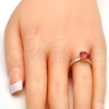 Oro Laminado Multi Stone Ring, Gold Filled Style with Padparadscha Swarovski Crystals, Polished, Golden Finish, 01.239.0009.6 (One size fits all)