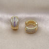 Oro Laminado Huggie Hoop, Gold Filled Style with Amethyst and White Micro Pave, Polished, Golden Finish, 02.210.0039.10.15