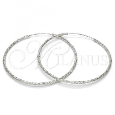 Sterling Silver Large Hoop, Diamond Cutting Finish, Rhodium Finish, 02.285.0001.55