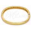 Gold Tone Individual Bangle, with White Crystal, Polished, Golden Finish, 07.252.0029.04.GT (05 MM Thickness, One size fits all)