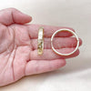 Oro Laminado Huggie Hoop, Gold Filled Style Star Design, with White Cubic Zirconia, Polished, Golden Finish, 02.204.0056.35