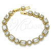 Oro Laminado Tennis Bracelet, Gold Filled Style with White Cubic Zirconia, Polished, Golden Finish, 03.283.0022.08