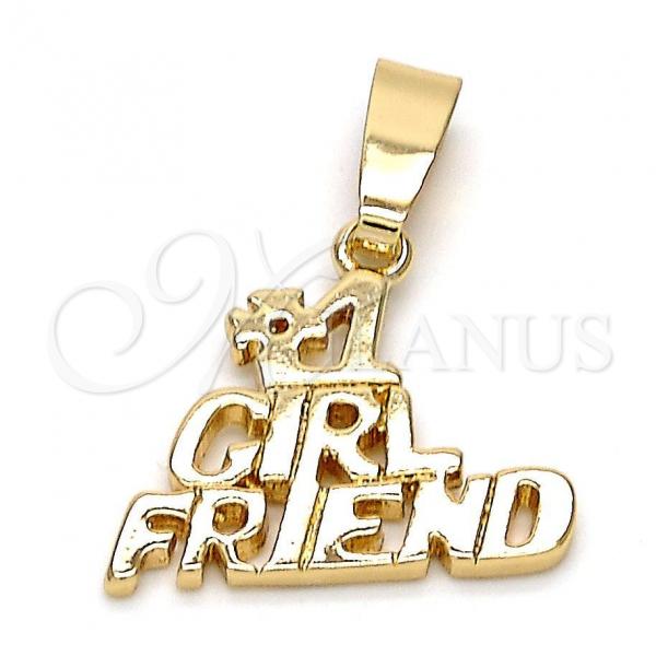 Oro Laminado Fancy Pendant, Gold Filled Style Polished, Golden Finish, 5.181.020
