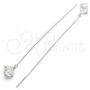 Sterling Silver Threader Earring, with White Cubic Zirconia, Polished, Rhodium Finish, 02.183.0024.1