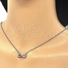 Sterling Silver Pendant Necklace, Infinite Design, with White Cubic Zirconia, Polished, Rhodium Finish, 04.336.0099.16