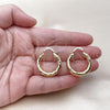 Oro Laminado Medium Hoop, Gold Filled Style Hollow Design, Diamond Cutting Finish, Golden Finish, 02.213.0310.25