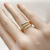 Oro Laminado Multi Stone Ring, Gold Filled Style with White Micro Pave, Polished, Golden Finish, 01.266.0067