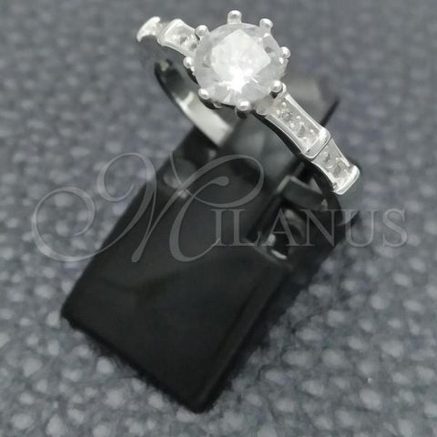 Sterling Silver Wedding Ring, with White Cubic Zirconia, Polished, Silver Finish, 01.398.0012.06