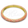 Oro Laminado Individual Bangle, Gold Filled Style Star and Moon Design, Orange Enamel Finish, Golden Finish, 07.246.0005.1.05 (07 MM Thickness, Size 5 - 2.50 Diameter)