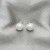 Sterling Silver Stud Earring, with Ivory Pearl, Polished, Silver Finish, 02.408.0085.10
