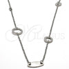 Stainless Steel Fancy Necklace, Polished, Steel Finish, 04.220.0001.65