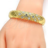 Gold Tone Individual Bangle, with White Crystal, Polished, Golden Finish, 07.252.0015.05.GT (14 MM Thickness, Size 5 - 2.50 Diameter)