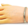 Oro Laminado Fancy Bracelet, Gold Filled Style Elephant and Bismark Design, Polished, Golden Finish, 03.213.0222.07