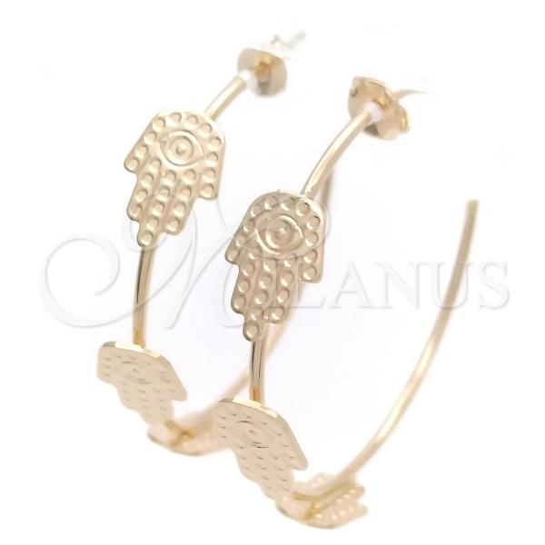 Oro Laminado Medium Hoop, Gold Filled Style Hand Design, Polished, Golden Finish, 02.58.0063.40