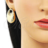 Oro Laminado Stud Earring, Gold Filled Style Hollow Design, Polished, Golden Finish, 02.428.0025