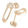 Sterling Silver Stud Earring, with White Cubic Zirconia, Polished, Rose Gold Finish, 02.336.0003.1