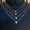 Sterling Silver Fancy Necklace, Rolo Design, with White Cubic Zirconia, Polished, Silver Finish, 04.401.0025.18